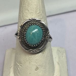 Vintage BF Ring Southwestern Turquoise 925 Sterling Silver SIZE: 9(19MM)
